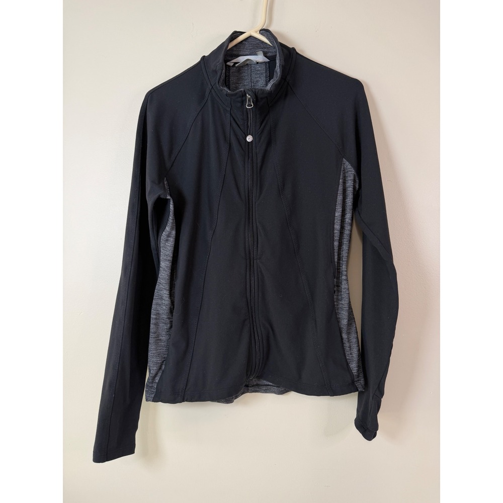 Athleta Womens Large Full Zip Fitted Performance Jacket Thumbholes Activewear